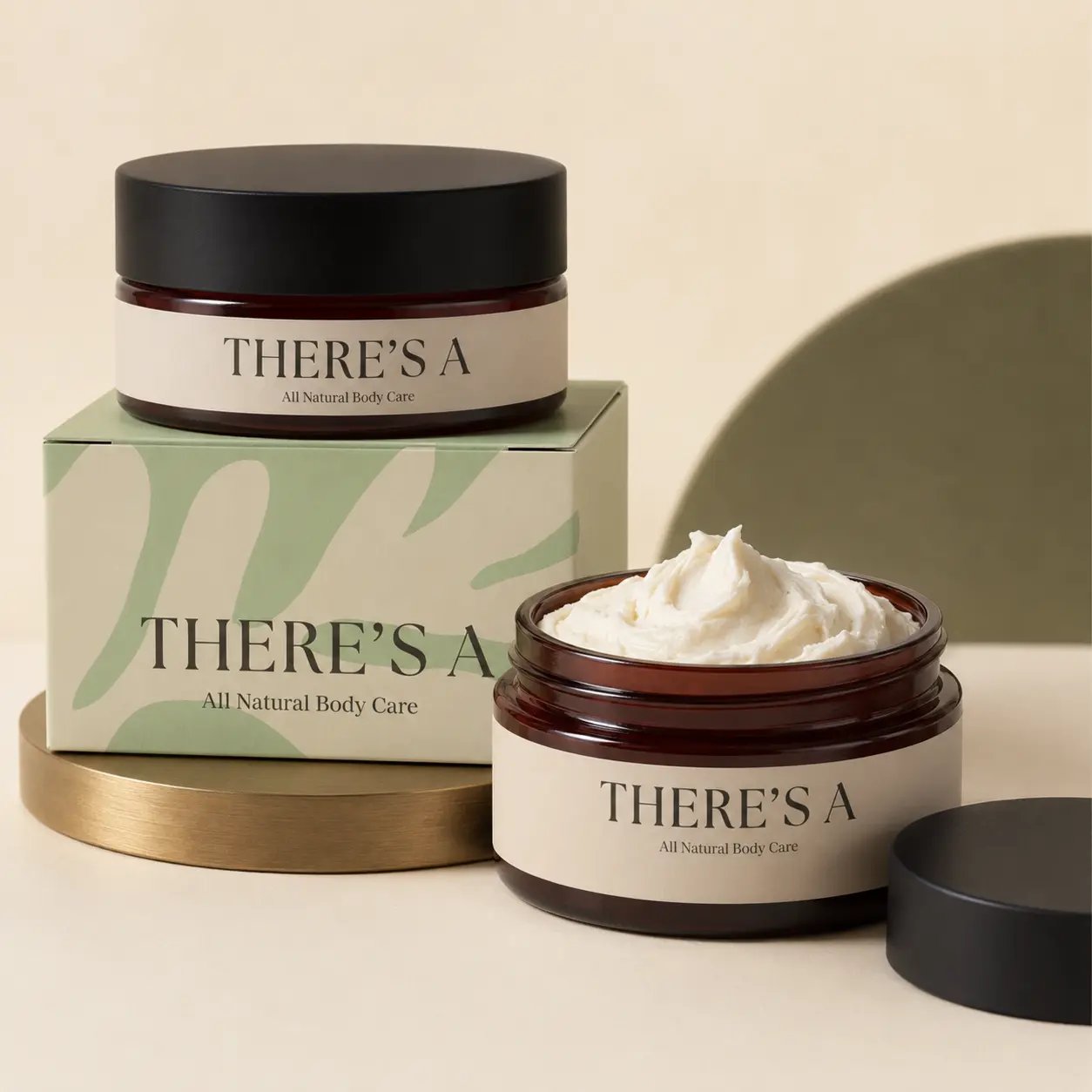 There's A whipped butter jars and branded box with realistic whipped texture